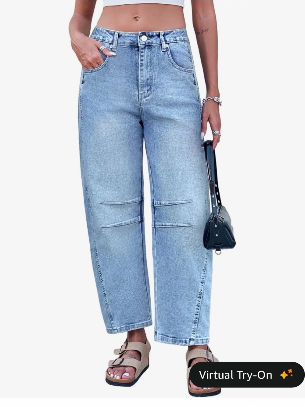 Women’s  Light Blue Barrel Jeans -